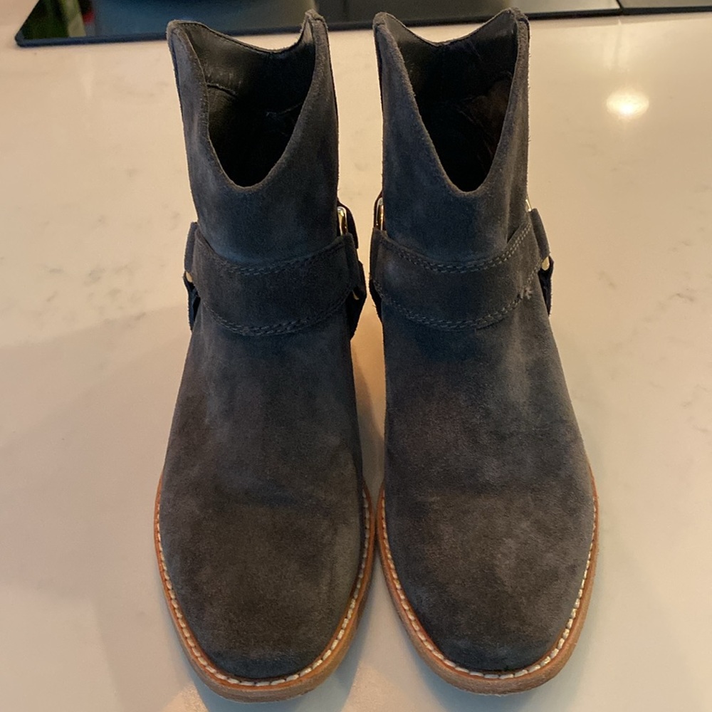 JOIE Western Bootie Charcoal Suede Size 37.5 - Picture 2 of 5